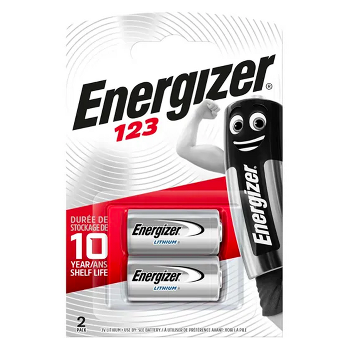 Energizer CR123A 3v Lithium Battery - Pack of 2 (EN-CR123A-PK2)