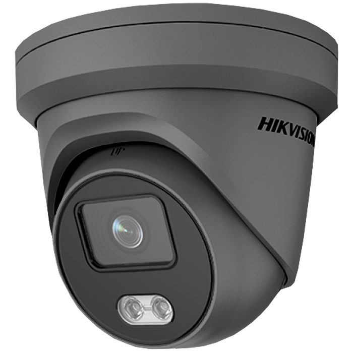Hikvision IP Acusense ColorVu 4MP 30m Turret Dome with Microphone 2.8mm - Grey (DS-2CD2347G2-LU-2.8MM-GR)
