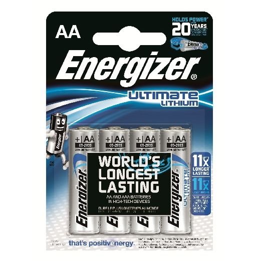 Energizer AA 1.5v Lithium Battery - Pack of 4 (EN-AA-PK4)