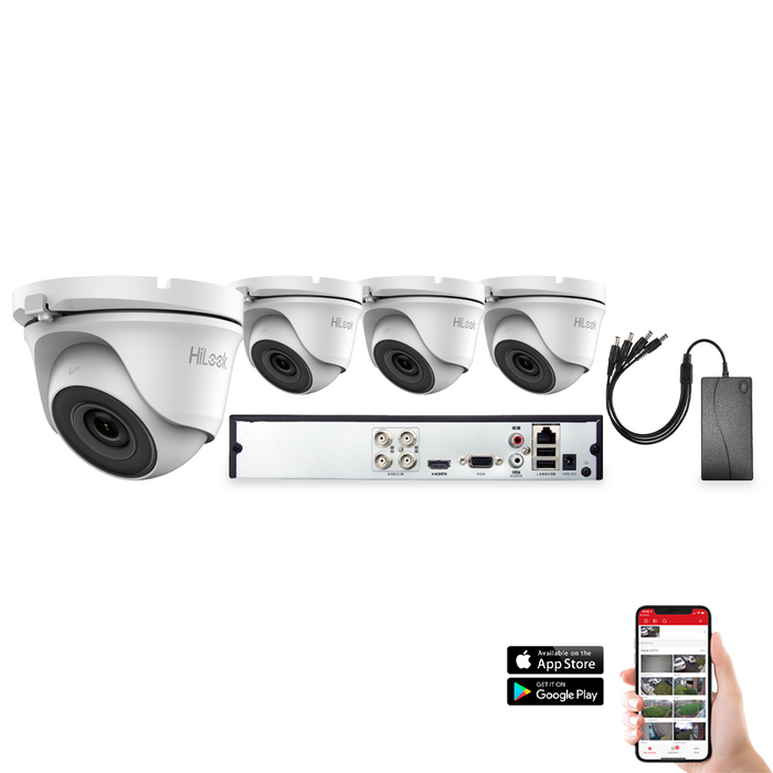 HiLook by Hikvision 4 Camera 4ch 1080P 2MP 20M CCTV Kit (HI-KIT-TVI-2MP-20M-4)