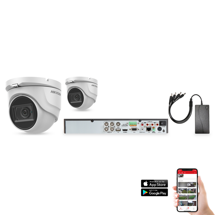 Hikvision 2 Camera 4ch 4K 8MP 30M CCTV Kit (HIK-KIT-TVI-8MP-30M-2)