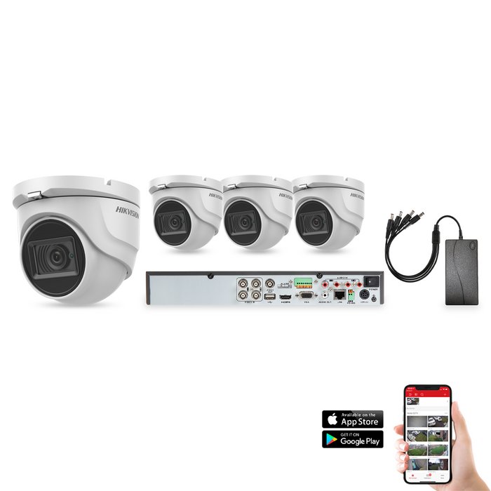 Hikvision 4 Camera 4ch 4K 8MP 30M CCTV Kit (HIK-KIT-TVI-8MP-30M-4)