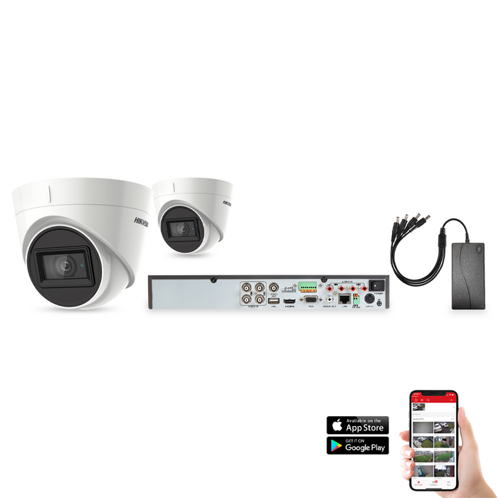 Hikvision 2 Camera 4ch 4K 8MP 60M CCTV Kit (HIK-KIT-TVI-8MP-60M-2)