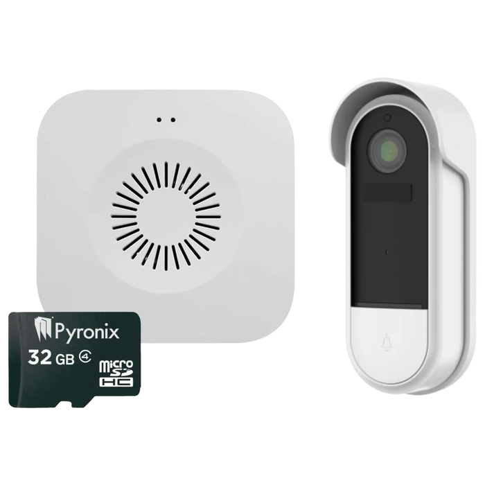 Pyronix 2MP WIFI Video Doorbell Kit with Chime and 32Gb SD card (DOORBELL/KIT-SDC)