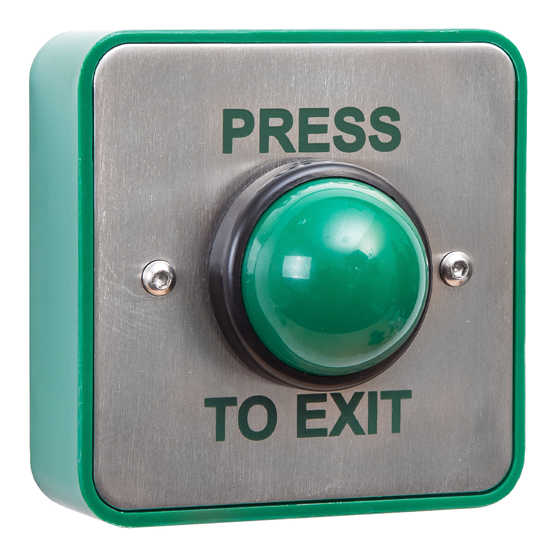 Pte Button RGL Stainless Steel Green Dome Exit Button (EBGBWC02/PTE) — adk-security